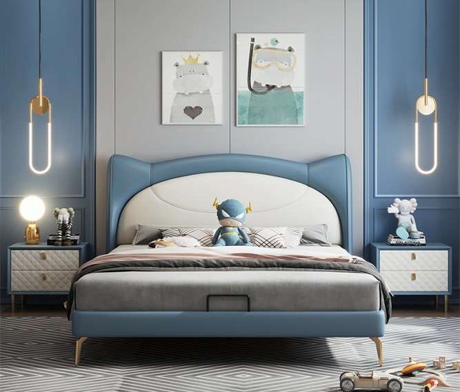 best quality modern home furniture contemporary design uphostered headboard leather bed factory & maker in China-interi furniture