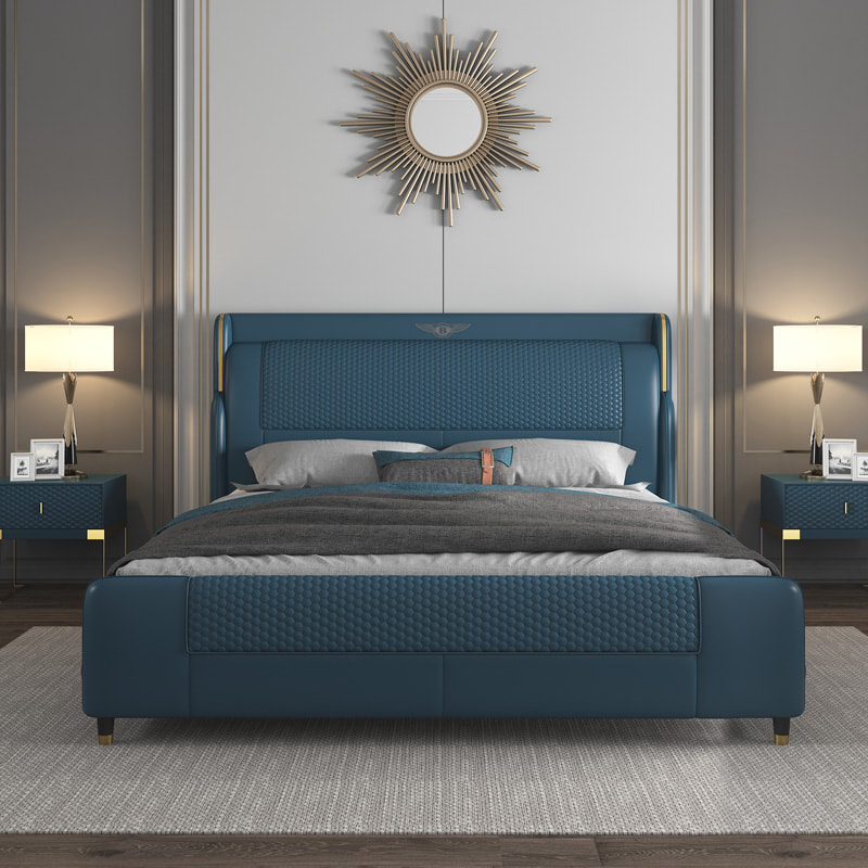 best quality modern home furniture contemporary design uphostered headboard leather bed factory & maker in China-interi furniture
