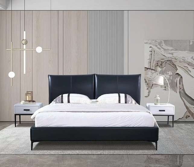 best quality modern home furniture contemporary design uphostered headboard leather bed company&supplier in China-interi furniture