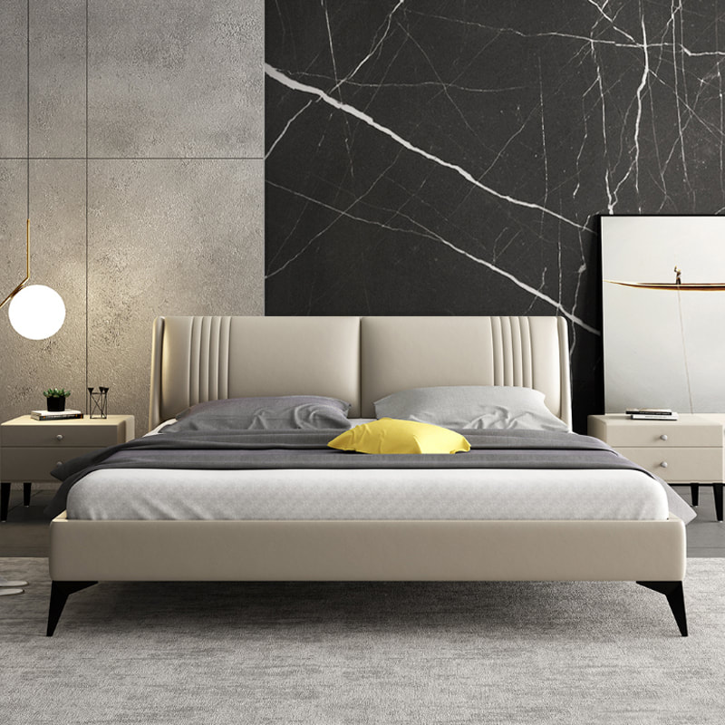high quality modern home furniture contemporary design uphostered headboard leather bed company&supplier in China-interi furniture