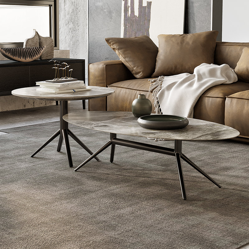 Chinese modern home furniture contemporary design sintered stone tabletap coffee table and side table maker