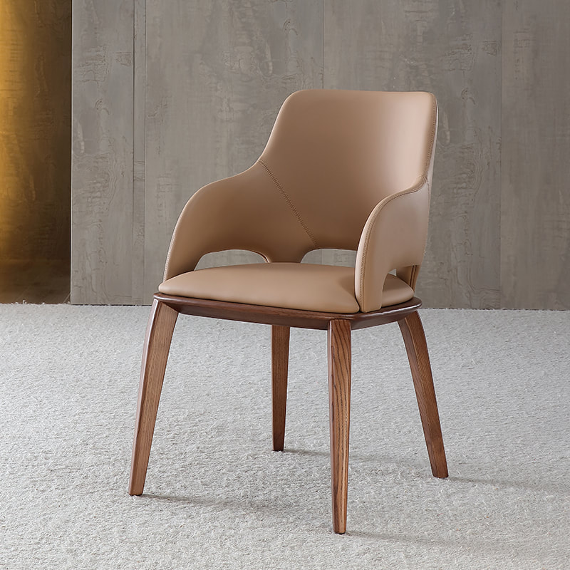 Chinese high quality home furniture modern design contemporary dining room high back leather chair supplier-inter furniture