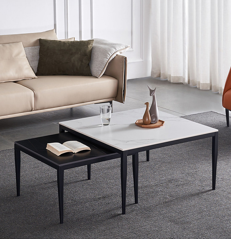 Chinese high quality modern home furniture contemporary design sintered stone tabletap coffee table and side table store manufacturer