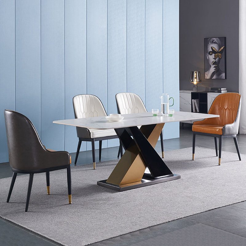 chinese best luxury modern design contemporary style home furniture dining room sintered table top dining table maker-interi furniture