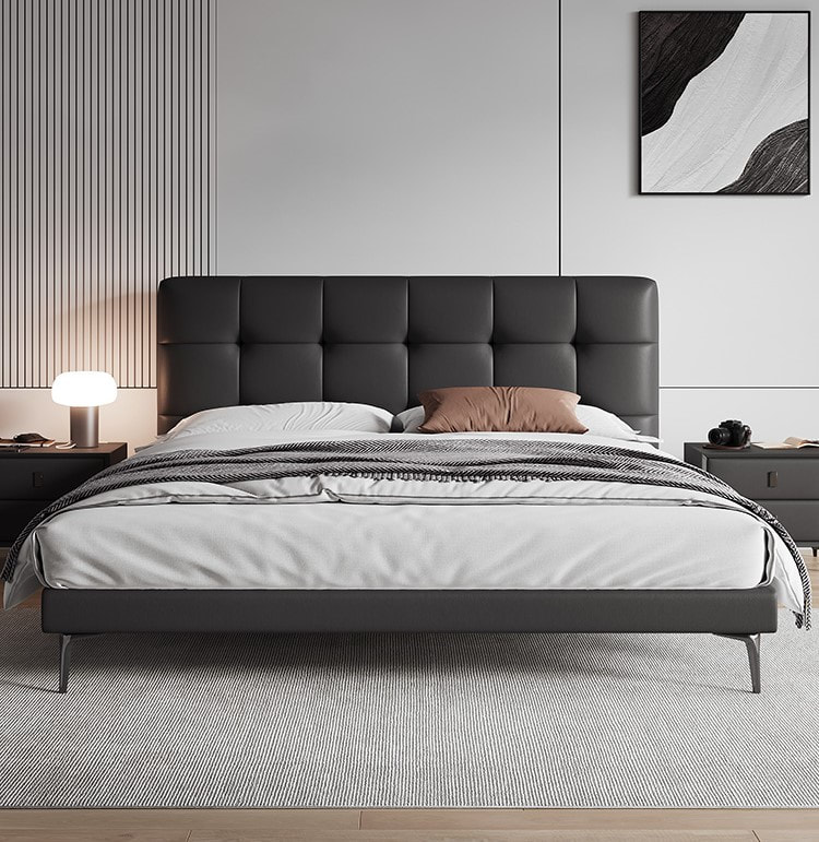 best quality modern home furniture contemporary design uphostered headboard leather bed factory & maker in China-interi furniture