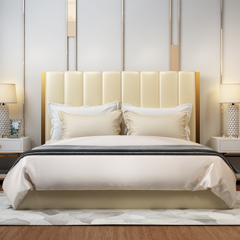 best quality modern home furniture contemporary design uphostered headboard leather bed company&supplier in China-interi furniture