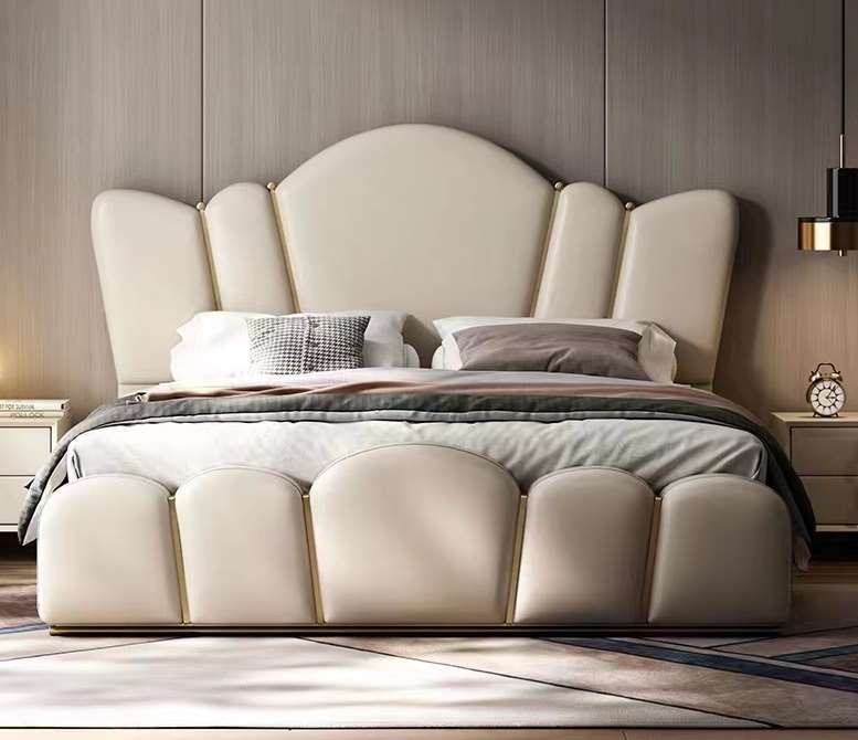 best quality modern home furniture contemporary design uphostered leather bed factory & maker in China-interi furniture