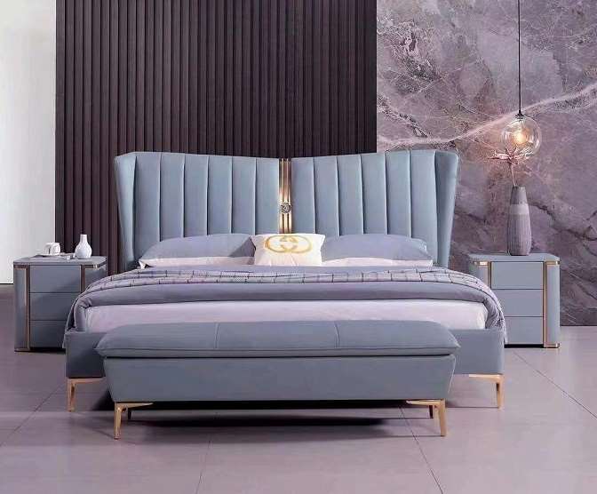 high end modern home furniture contemporary design uphostered leather bed factory & maker in China-interi furniture