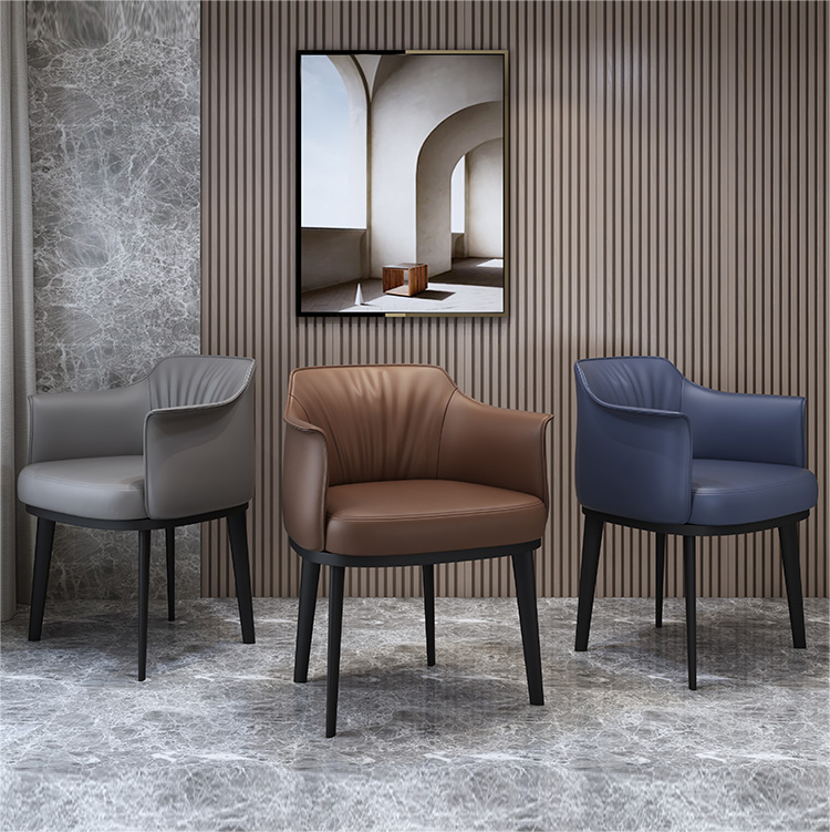 Chinese high quality luxury home furniture modern design contemporary dining room high back leather chair wholesaler-inter furniture
