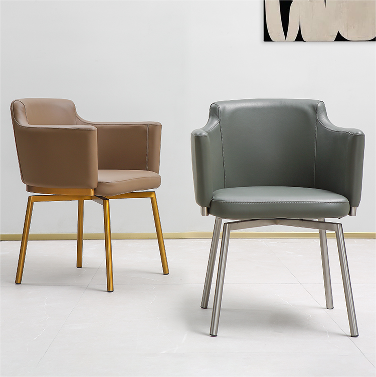 Chinese high quality luxury home furniture modern design contemporary dining room high back leather chair supplier-inter furniture