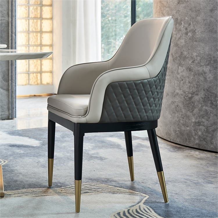 Chinese high quality home furniture modern design contemporary dining room high back leather chair manufacturer-inter furniture