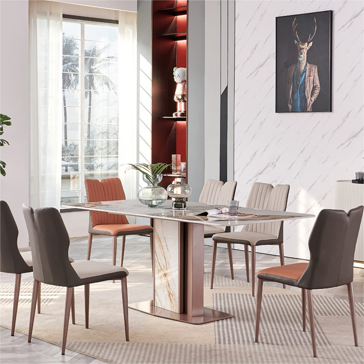 chinese high end luxury modern design contemporary style home furniture dining room sintered table top dining table factory-interi furniture