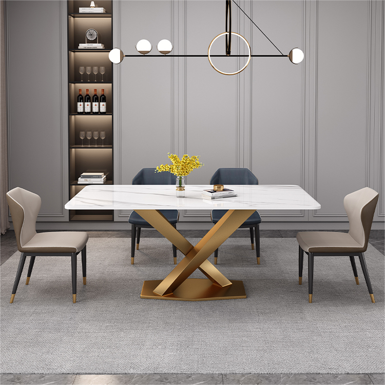 chinese best luxury modern design contemporary style home furniture dining room sintered table top dining table manufacturer-interi furniture